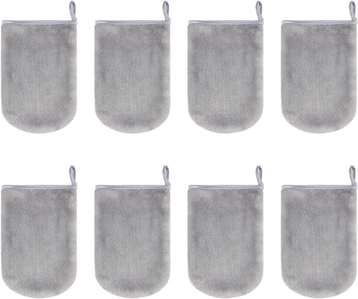 8 stuks flanellen make-up remover handschoenen herbruikbare make-up remover handschoenen washandje 11x9 cm