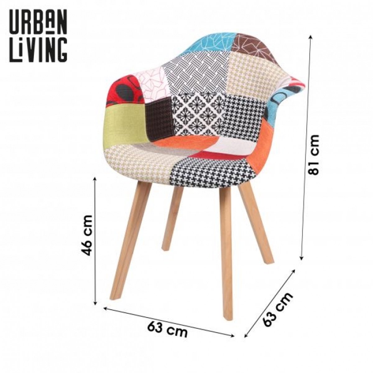 "PATCHWORK - LOT DE 2 FAUTEUILS COLORS MET HOUTEN POTEN 61,5 x 64 x H86 CM"