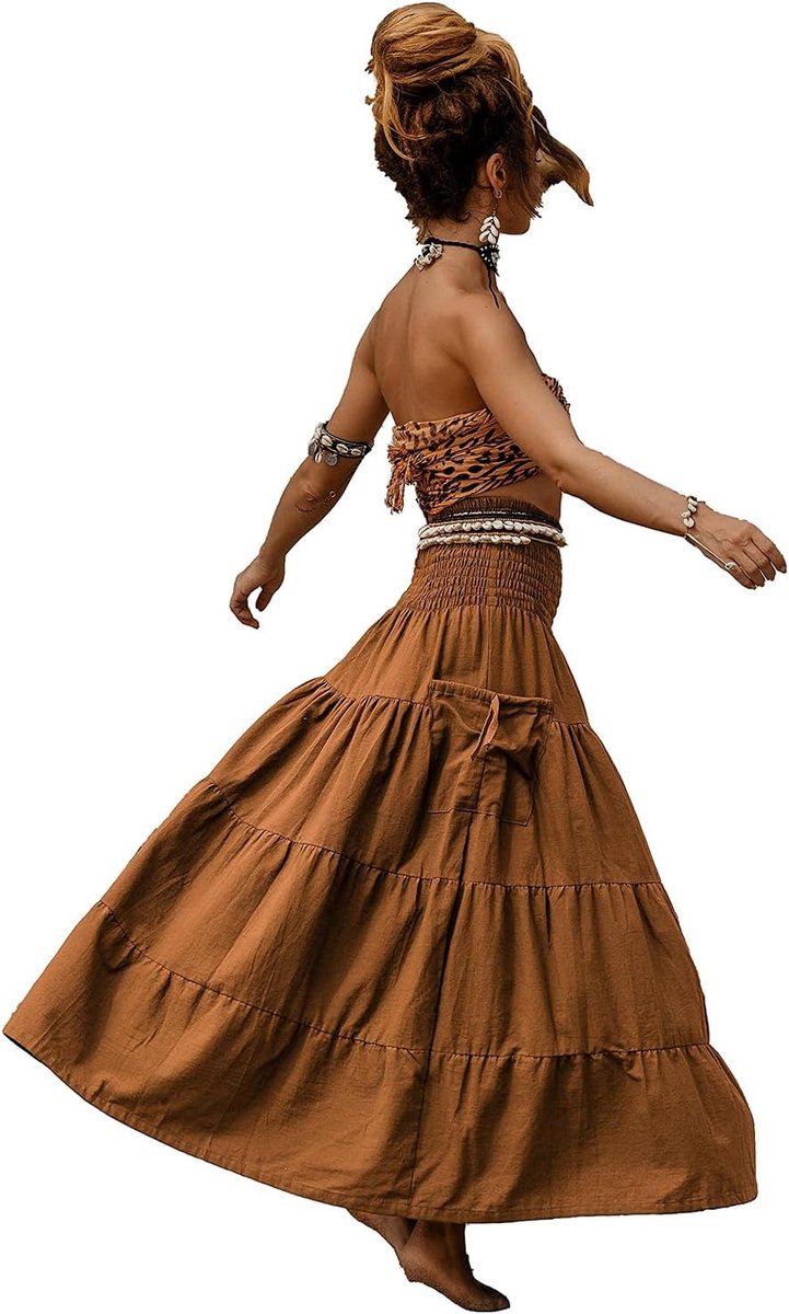 Damesrok, Bohemian strandjurk, casual, zomer, 2-in-1 jurk, elegante rok met zak