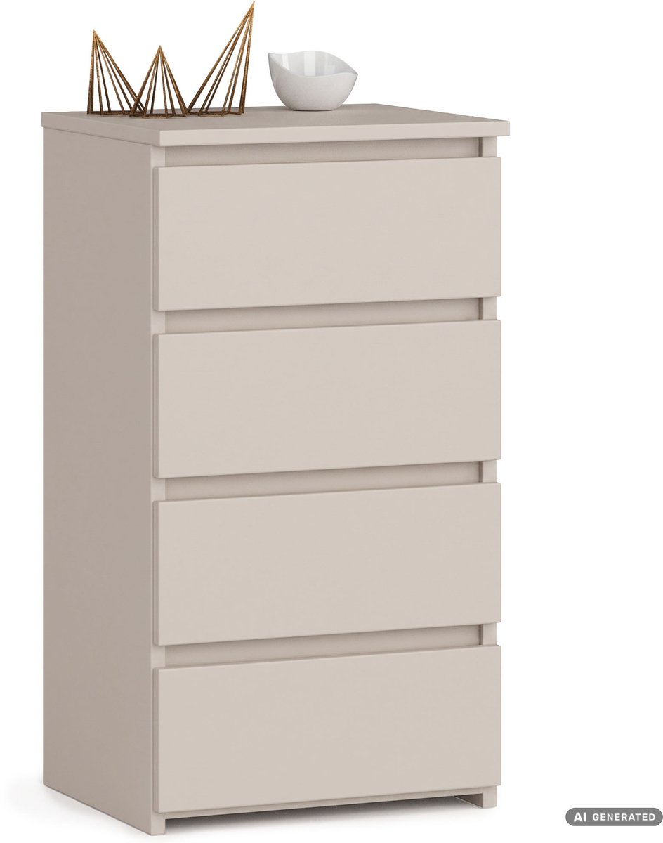 Akord Ladekast CL4 / Kasjmier / 40 cm / 4 Lades / Front Kasjmier / 40 x 74 x 35 cm