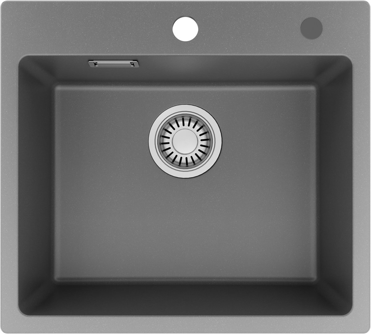 CECIPA Max Spoelbak Keuken - Granieten Spoelbak Grijs 50×45 cm - Gootsteen - Keukenspoelbak - Opbouw Wasbak Keuken