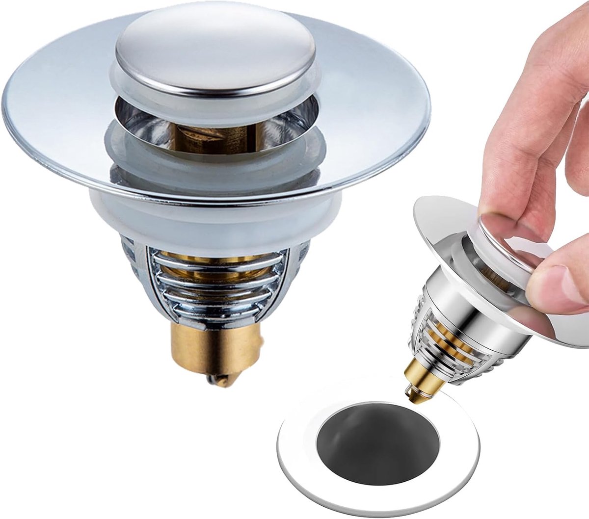 Afvoerstopper Badkamer - Universele Plug - RVS - Voorkomt verstoppingen - ShopVlot