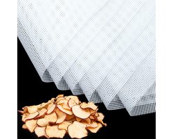 Blulu Silicone Dehydrator Sheets, 6 Pieces Square Reusable Steam Net Baking Mat for Fruit Dryer, Non-Stick Food Fruit - ShopVlot