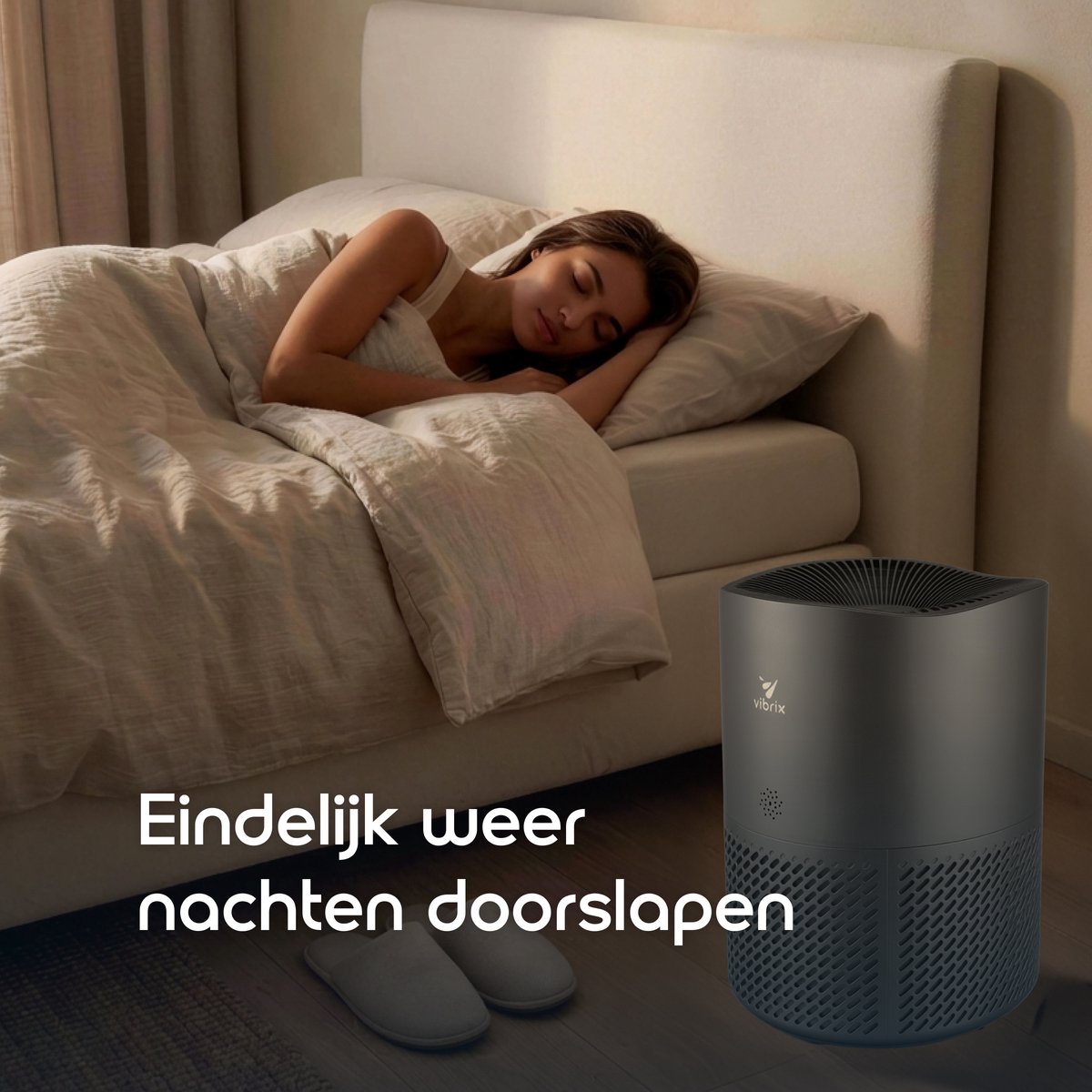 Vibrix PureFlow50 Pro Luchtreiniger / Air Purifier – HEPA + koolstoffilter – 350 m³/u – Voor kamers tot ca. 50 m² – Ionisator – App-bediening – Zeer stil met slaapstand – Luchtkwaliteitindicator thumbnail 2