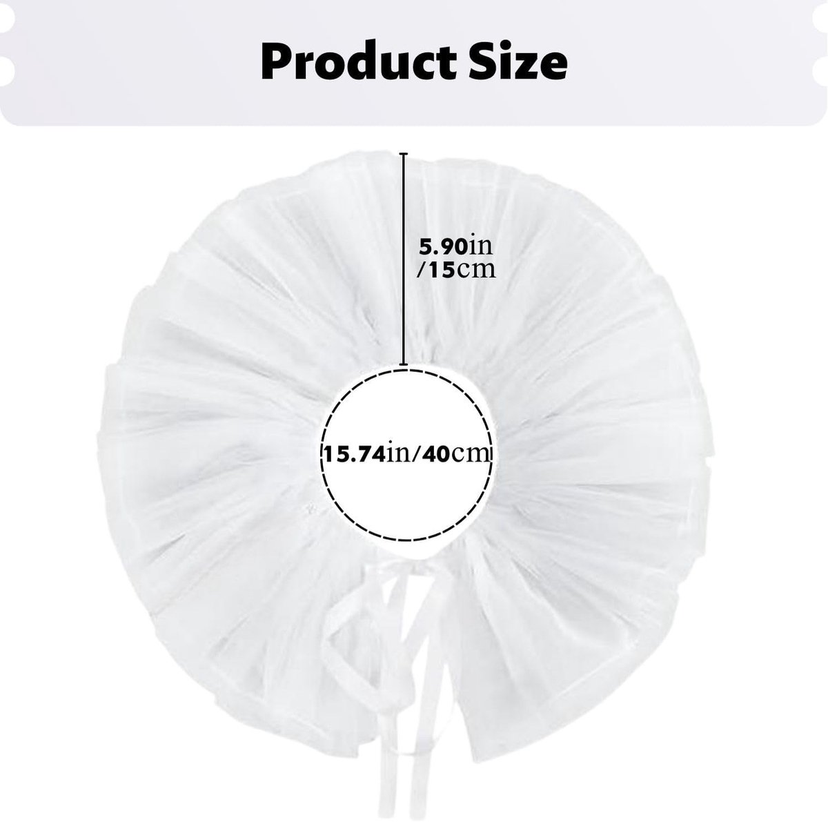 Tulle Ruffle Collar - Bulky Ruffle - Renaissance Stijl - Perfect voor Carnaval - ShopVlot