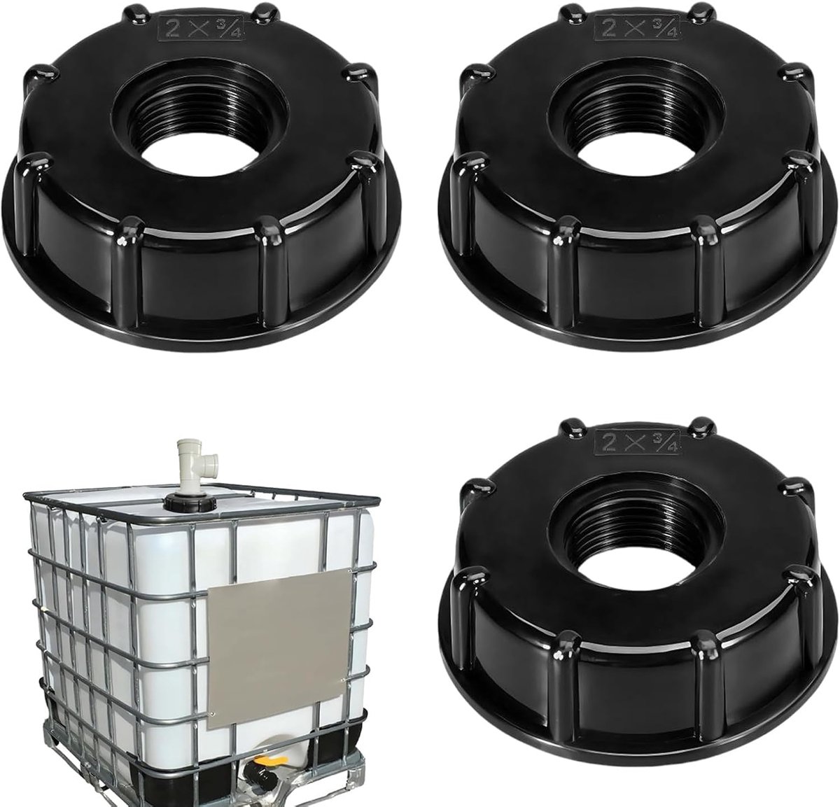 IBC-adapter, IBC-container, accessoires, tankconnector, 3/4 inch IBC-tankdeksel, IBC-tankaansluiting dop voor 1000 - ShopVlot