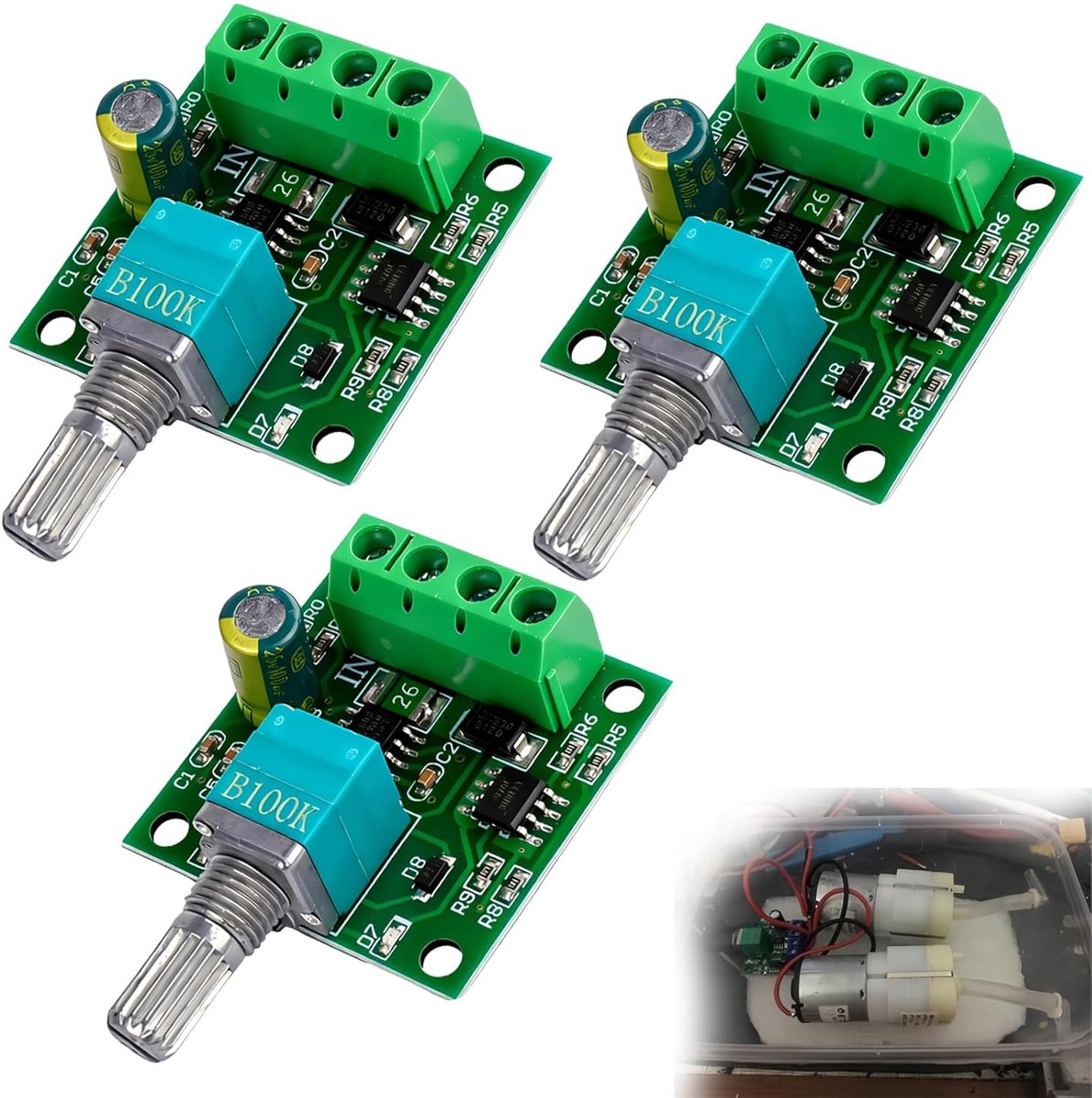 DC motor regelaar 3pcs 1803BK - instelbare spanning 1.8V tot 12V - met LED-display - precieze snelheidscontrole - ShopVlot