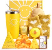 Zonnebloem Cadeausset voor Vrouwen - Verjaardagcadeau vrouw - Beterschap geschenkmanden Zelfzorgpakket Ontspanningsbadset - Kerstcadeaus voor je moeder, vrouw, beste vriendinnen, collega - Wellness Cadeau