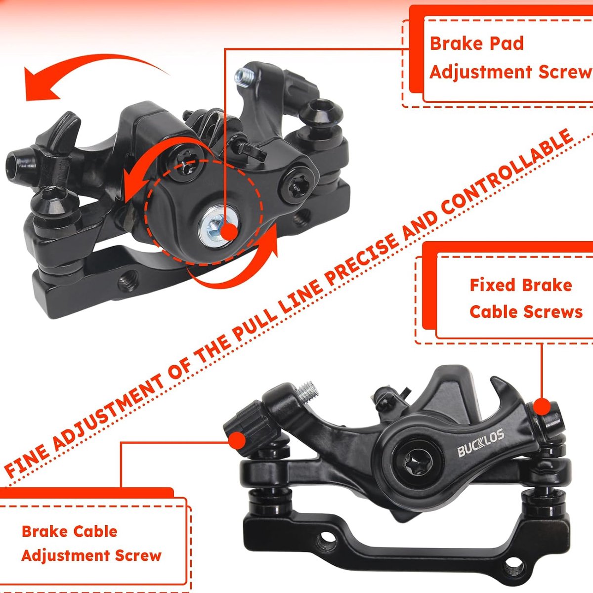 MTB schijfrem set 160mm - mechanische schijfremmen - aluminium remklauw - eenvoudig te installeren - ShopVlot
