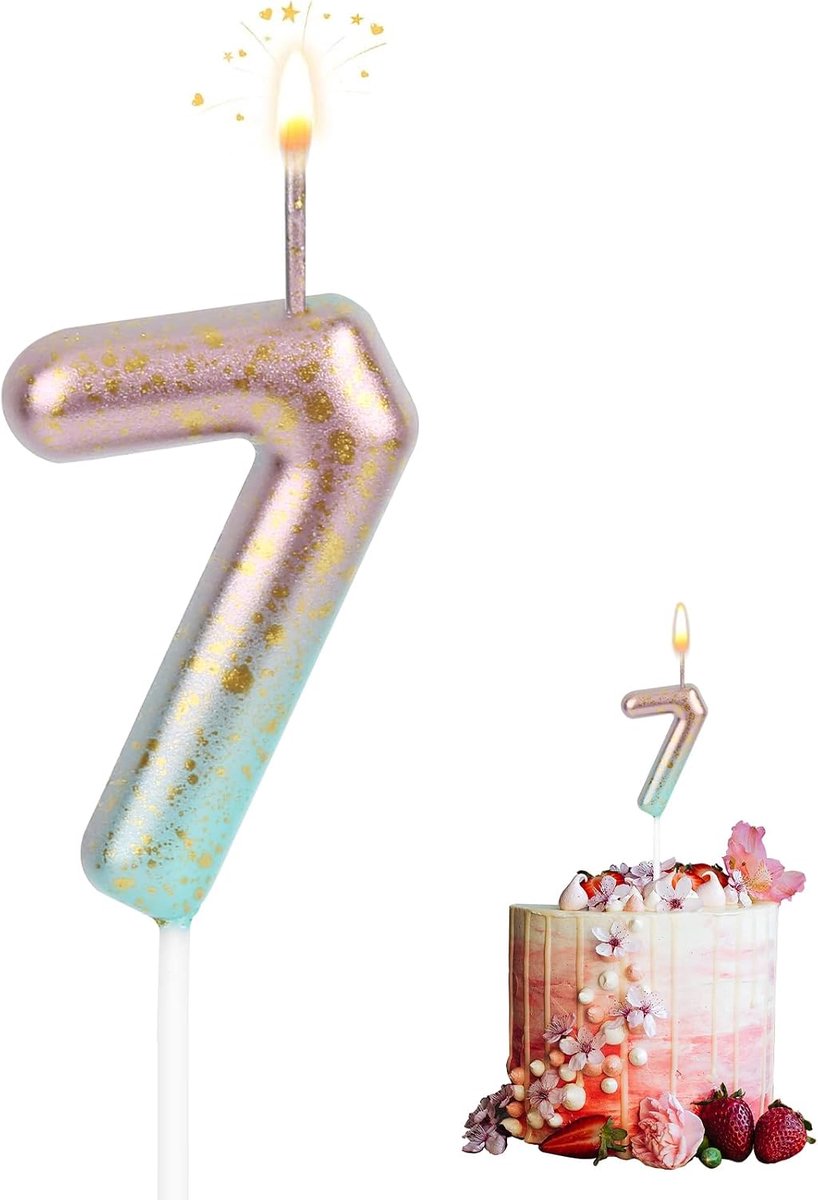 Number Candles, Candle 7th Birthday, 10D Birthday Candles, Gradient, Birthday Candles for Kids and Adults, Birthday - ShopVlot