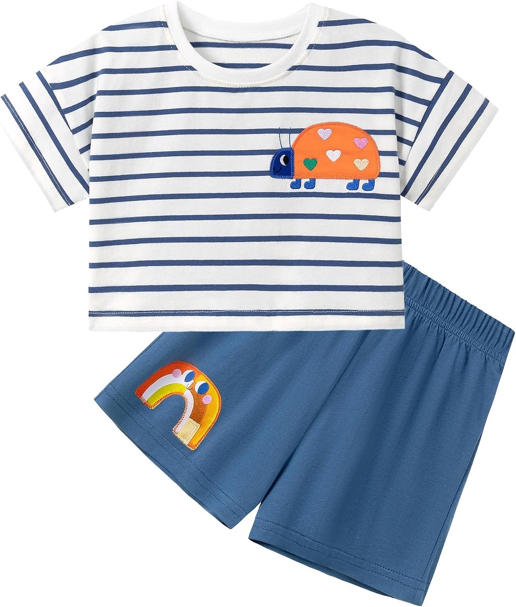 Sets met Rok & Shirt Meisjes Zomer T-shirt Katoen met Korte Mouwen en Tule Tutu Jurk Verjaardag Feest Scholen Meisjeskledingset Kledingset voor Kinderen 2-7 jaar