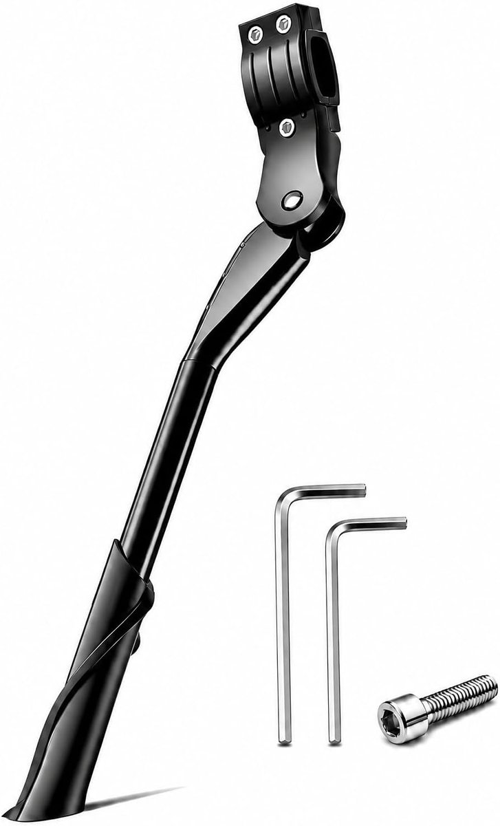 Fietsstandaard, 24-29 inch, in hoogte verstelbare zijstandaard van aluminiumlegering, stabiele fietsstandaard voor mountainbike, e-bike, trekkingfiets en stadsfiets
