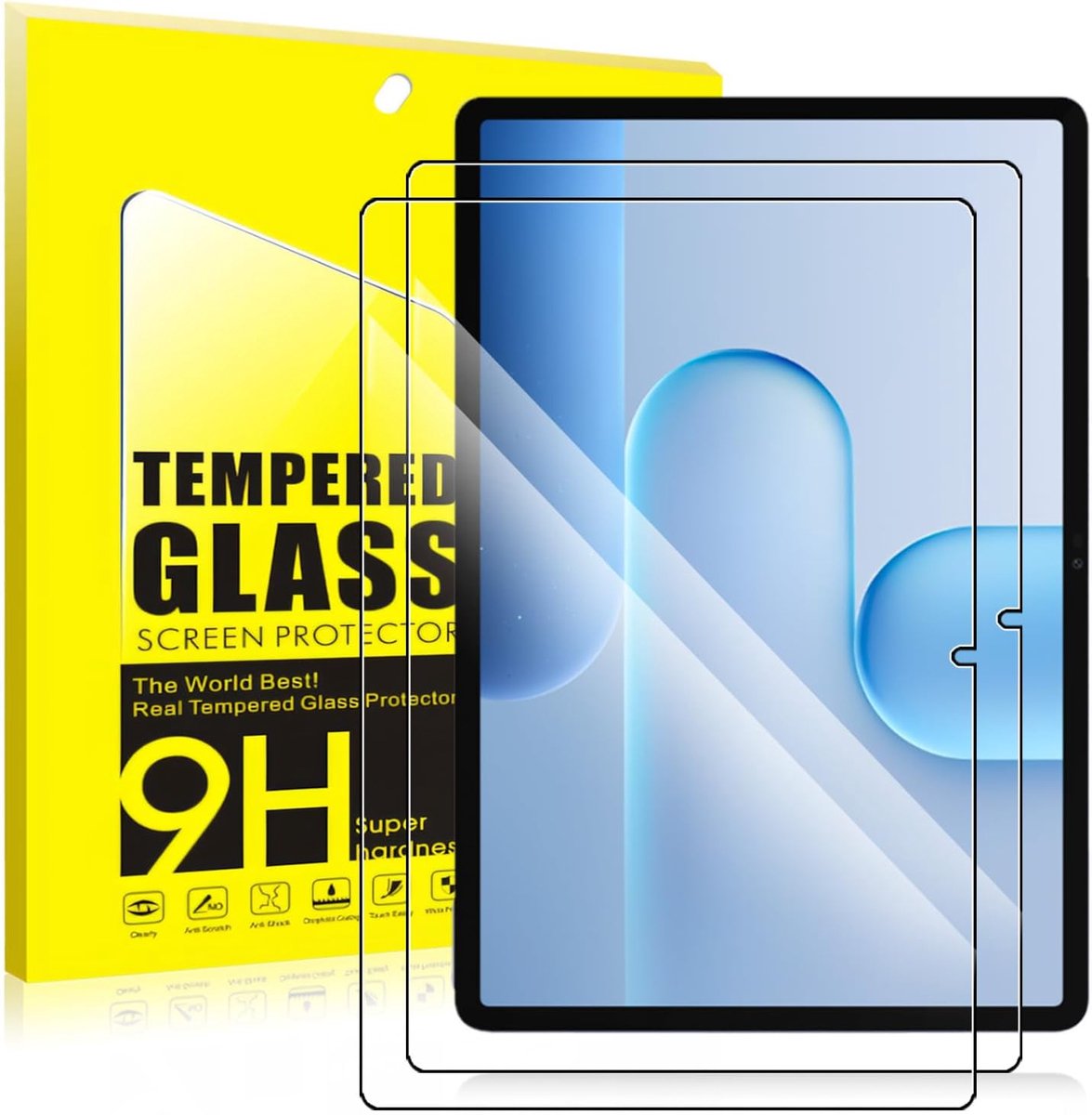 Displaybeschermfolie van gehard glas voor Crelander W30 Pro 10,1 inch tablet, hardheidsgraad 9H, krasbestendig, oliebestendig en vingerafdrukbestendig, luchtbelvrij, eenvoudige installatie, 2