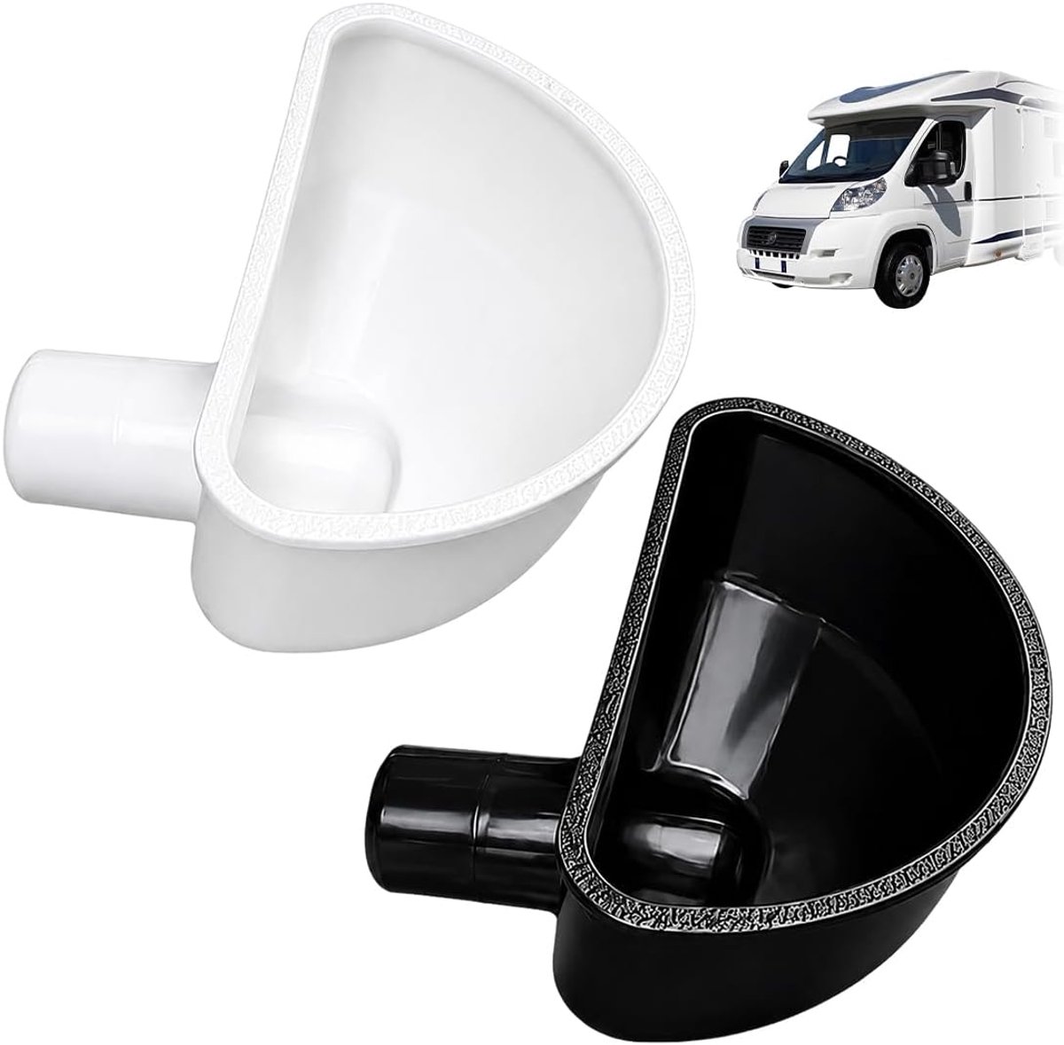 2-delige Watertankvulstructuur voor Campers, Overloopbeveiliging, Vultrechter voor Watertanks, Accessoires Kamperen, Zwart+Wit