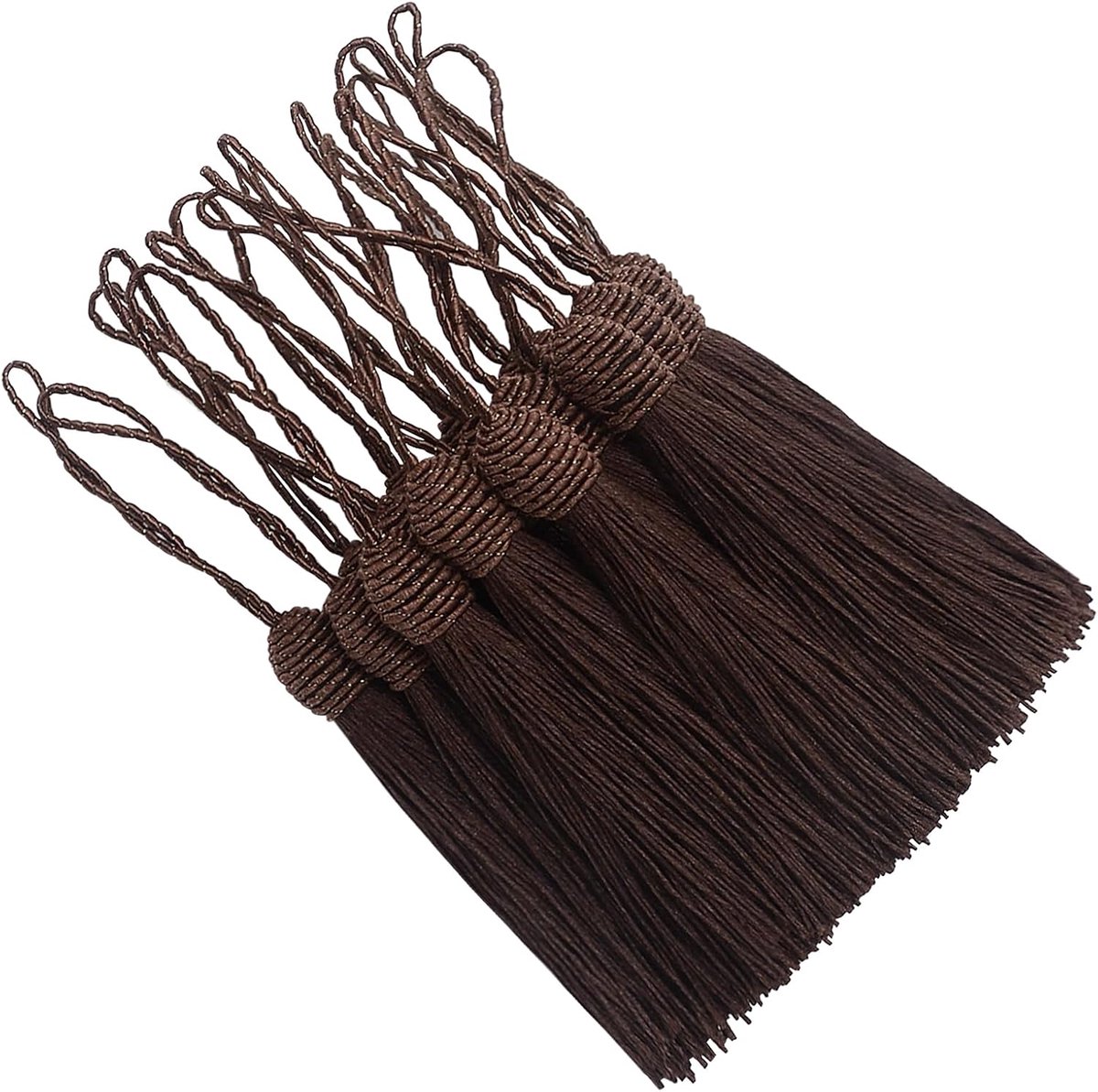 20Pcs 15.5Cm Zijdeachtige Handgemaakte Bladwijzer Kwasten Voor Diy Craft-Donkere Chocolade