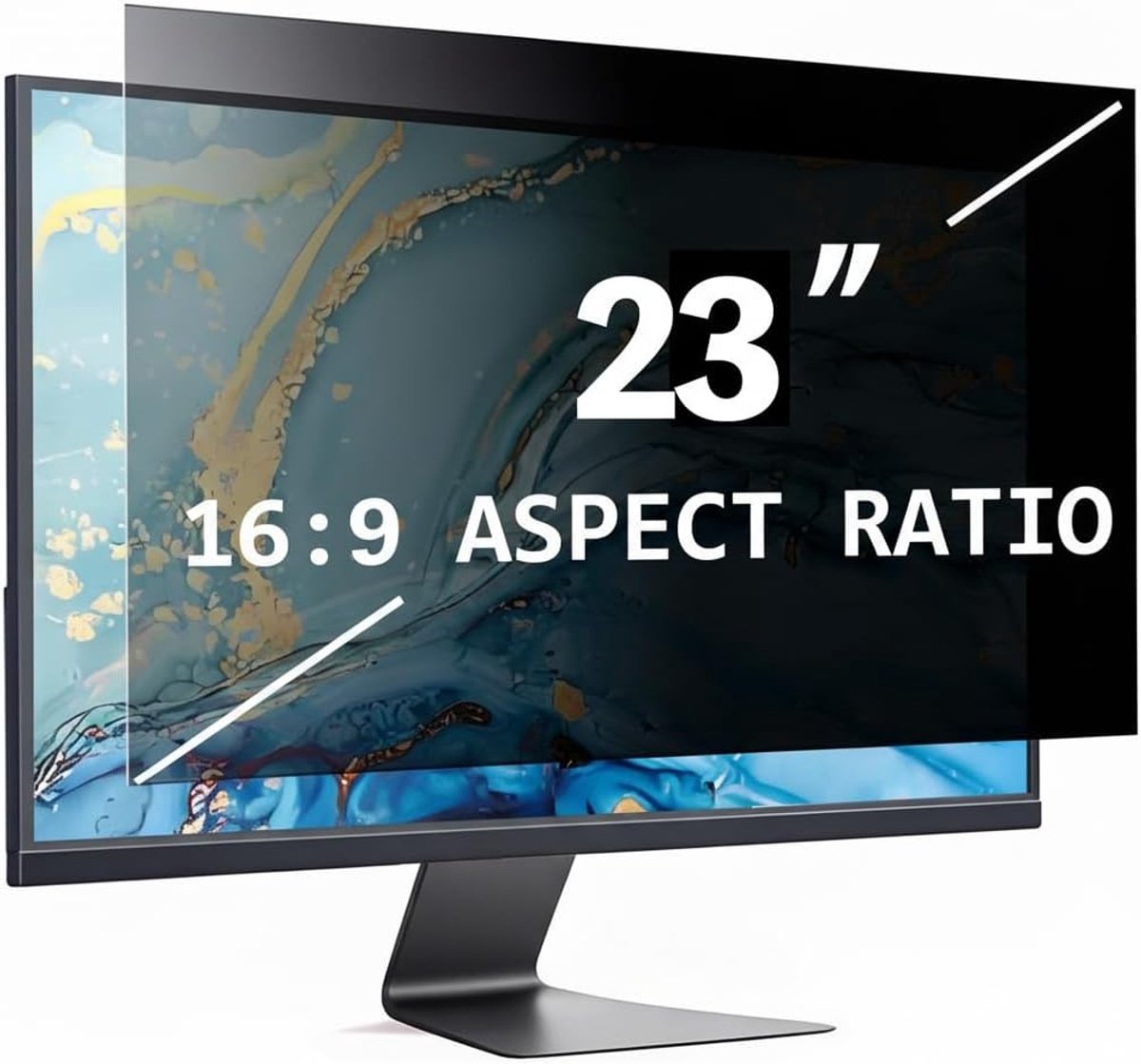 23 Zoll 16:9 Blickschutzfilter Monitor, Anti-Blaulicht & Blendfrei, Afneembaar Zichtscherm Beeldschermfolie, Compatibel met HP Dell Lenovo Samsung LG Acer ASUS