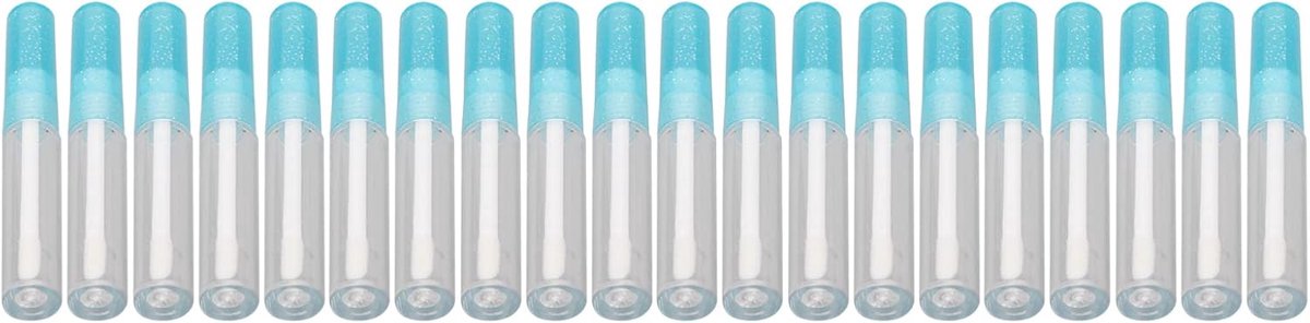 20 Stuks Compacte Draagbare Lege Lipglossbuis met Uitstekende Afdichting voor Reizen Blauw Deksel