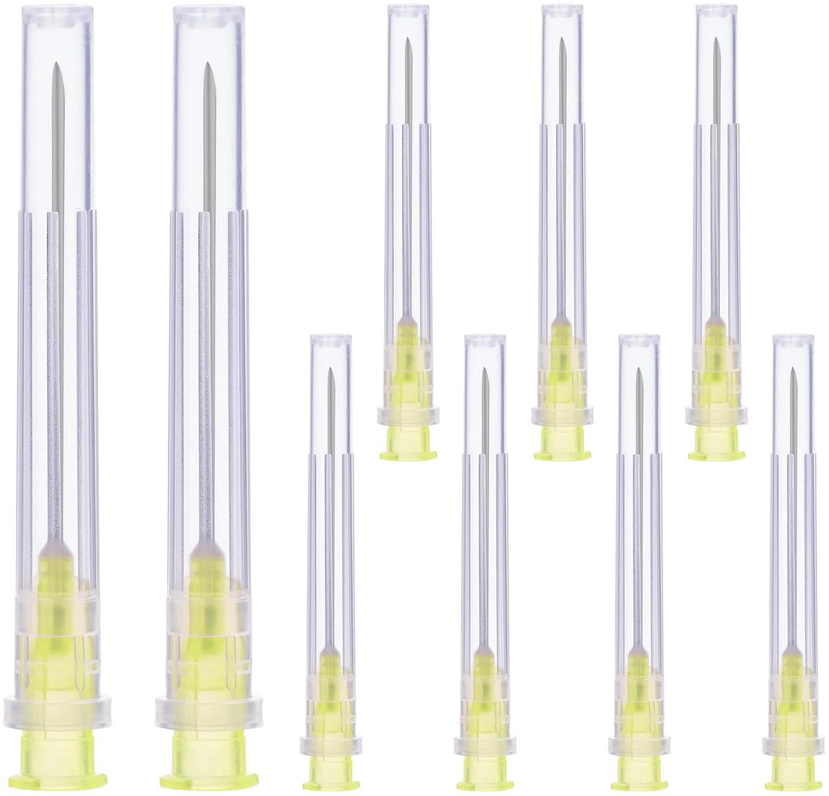 100 stuks 20G (0,9 mm x 38 mm) roestvrijstalen afvoerbuis met deksel, afzonderlijk verpakt, laboratoriumaccessoires, tube voor het bijvullen van vloeistoffen, inkten, lijmen