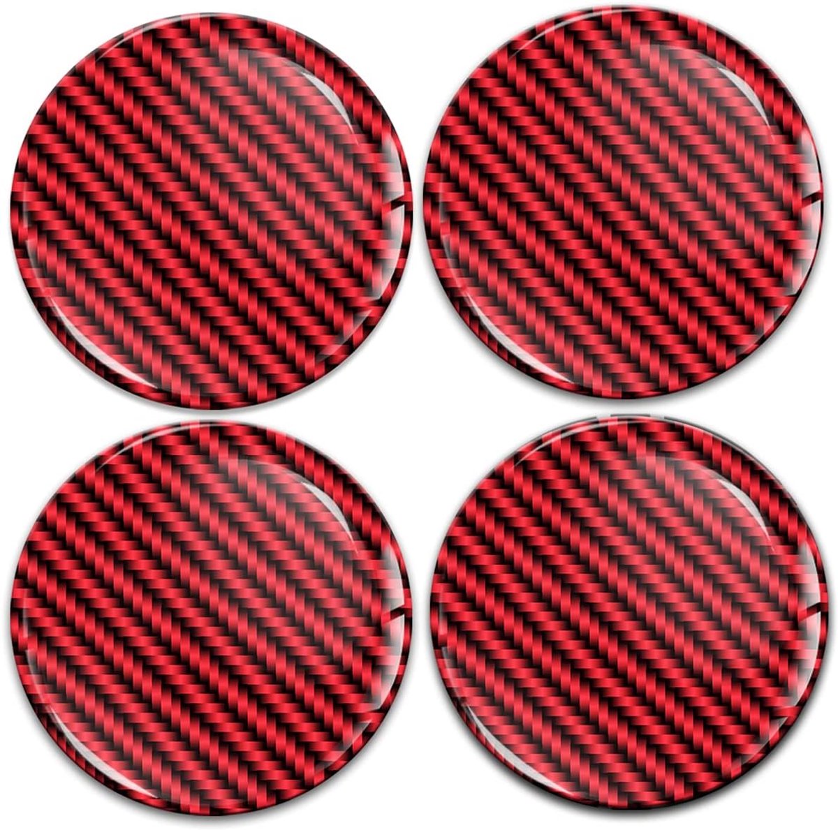 4 x 60 mm sticker 3D gel siliconen autosticker stickers velgenstickers wieldoppen naafdop wielnaafdop wielsticker naafdop carbon design rood zwart auto A 10760