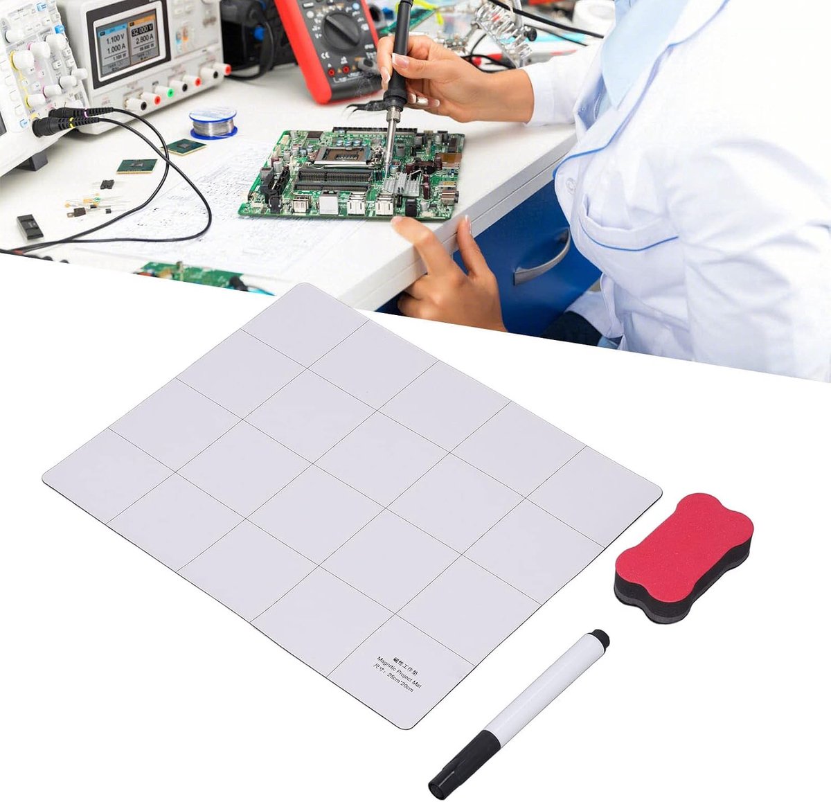 Projectmat, Herschrijfbaar Magnetisch Werkoppervlak Professionele Magnetische Mat voor Reparatie van Elektronica, Telefoons en Laptops