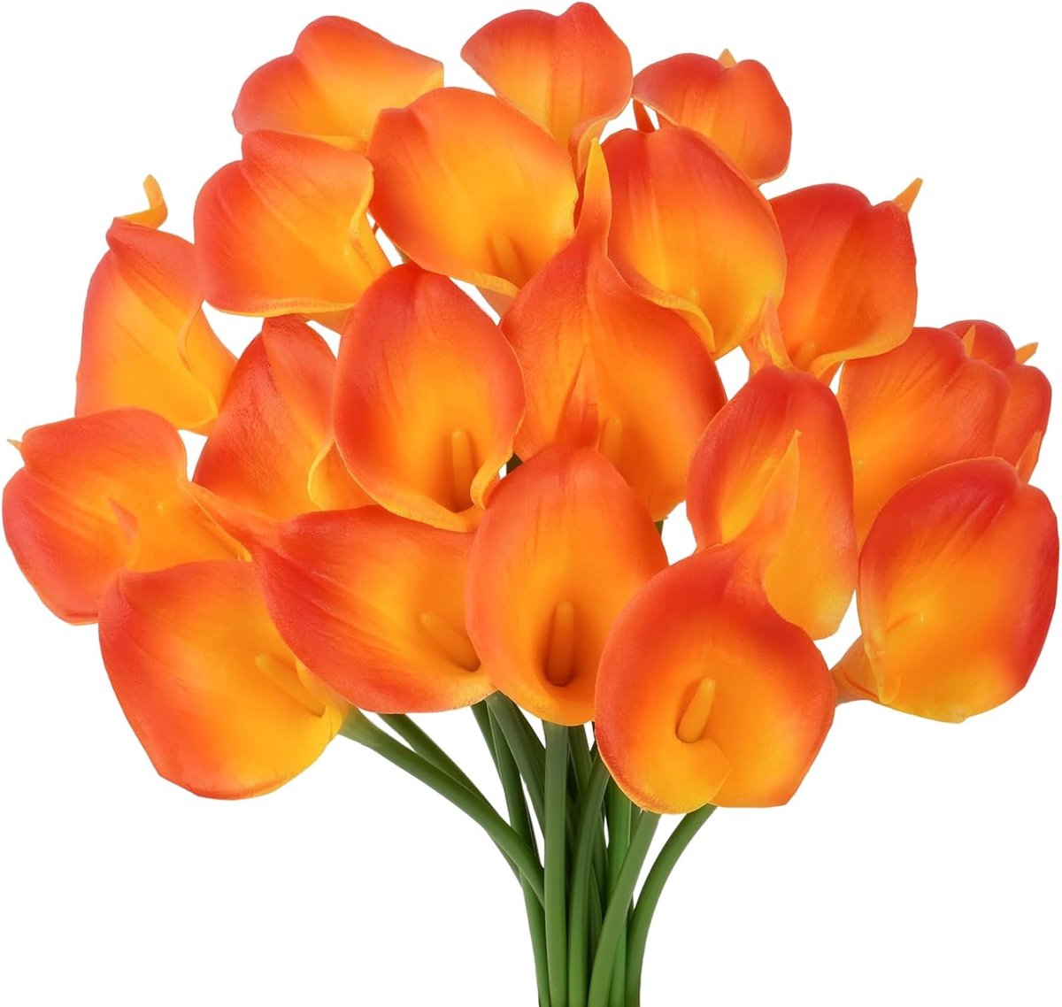 Kunstbloemen als echte calla lelie kunstbloemen oranje kunstbloemen waterdicht bruidsboeket flexibel kunstboeket latex feestaccessoires bruiloft herfstdecoratie
