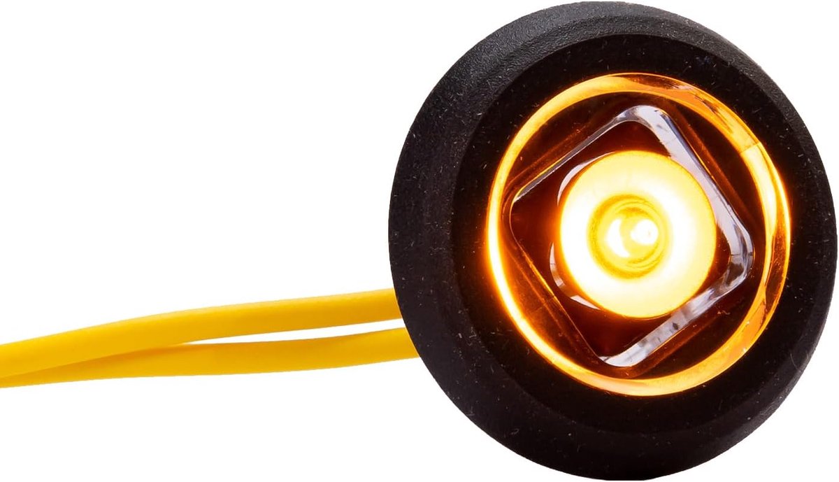 Zijmarkeringslamp BE20 - geel - rond - verzonken