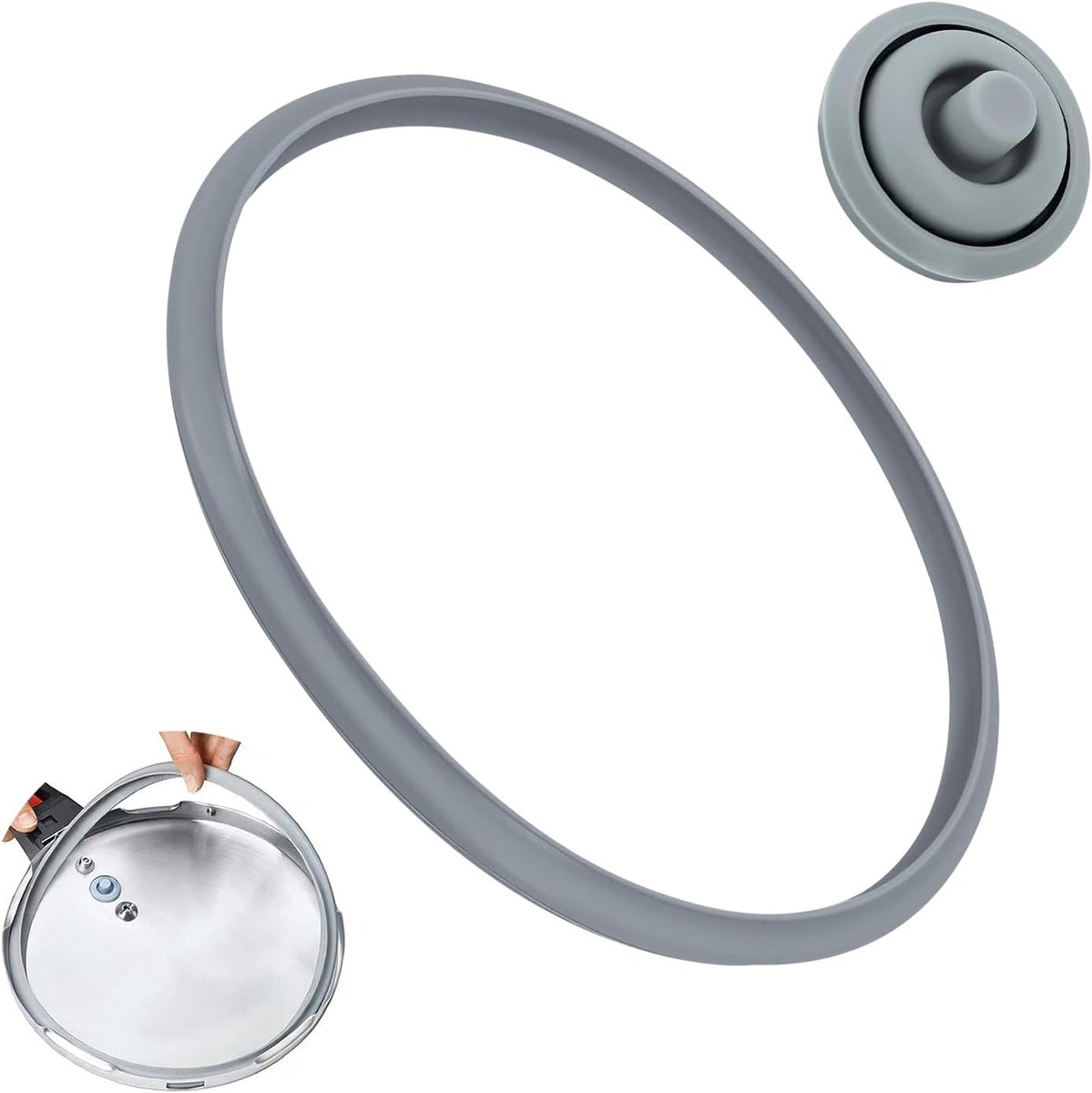 22 cm afdichtingsringen, snelkookpan voor WMF Perfect reserveonderdelen, rubberen ringen, kooksignaal, afdichtingsset voor snelkookpan, deksel 3 l/4,5 l/6,5 l/8,5 l, perskookpan, 2-delige set