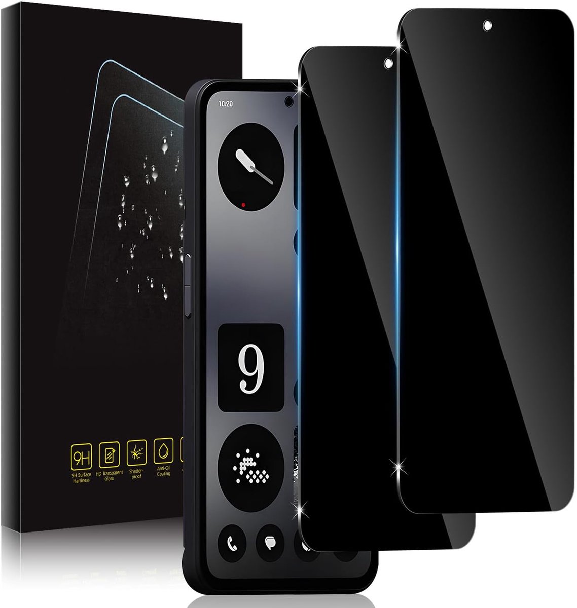 Holilo voor Nothing CMF Phone 1 privacybeschermfolie voor pantserglas, 2 stuks 9H anti-spy privacy privacyfolie beschermen displaybeschermfolie zwarte rand privacy beschermglas