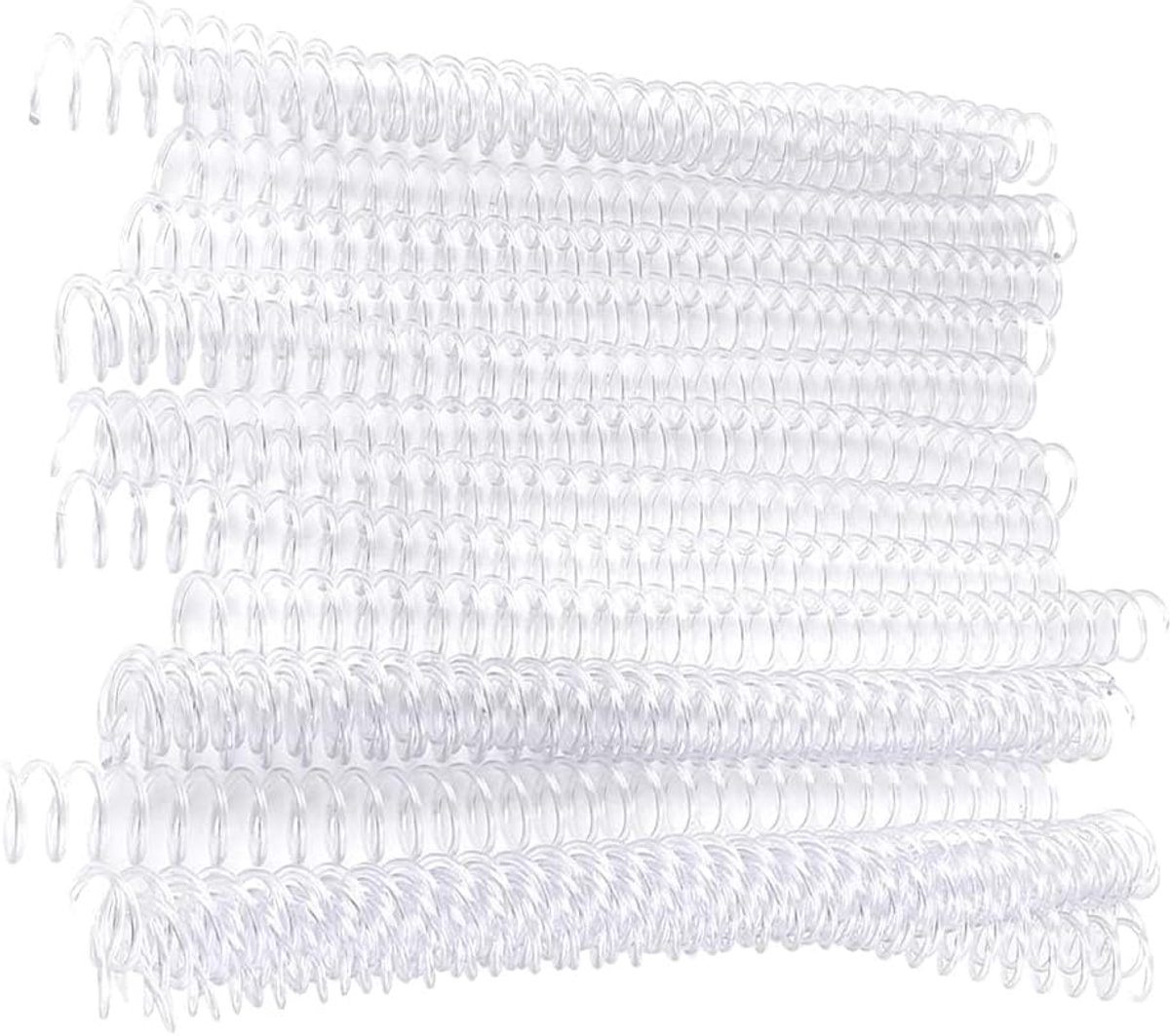 20 stuks plastic kam-bindingskam-bindkam-bindkoppen, diameter 11 mm/13 mm/19 mm naar keuze, A4-bindklemmen (19 mm transparant)
