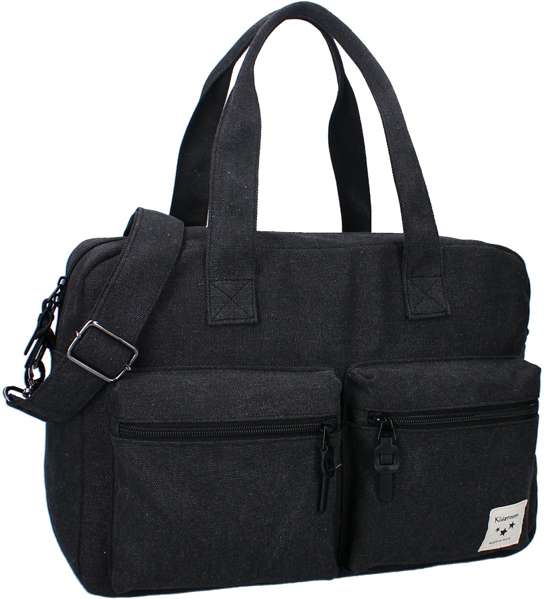 Luiertas Kidzroom - Denim Zwart - Inclusief Bijpassend Verschoningsmatje - 40x28x16 cm
