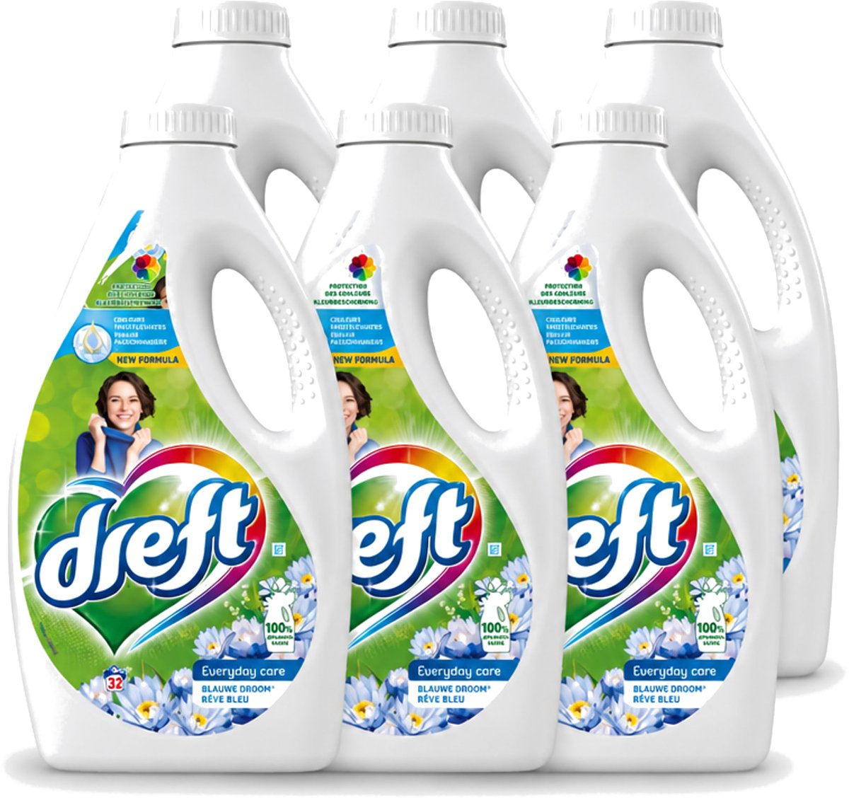 6 x Dreft – Vloeibaar Wasmiddel – Blue Dream – 32 Wasbeurten - Voordeelverpakking - 6 stuks