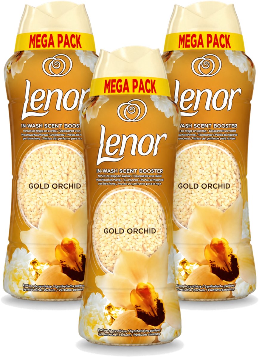 3 x Lenor – Geurparels – Gouden Orchidee – 570 g - Voordeelverpakking - 3 stuks