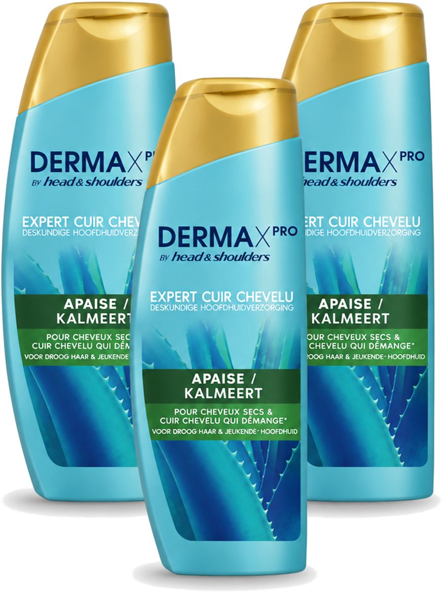 3 x Head & Shoulders - Shampoo - DermaXpro - Kalmeert - 225ml - Voordeelverpakking - 3 stuks