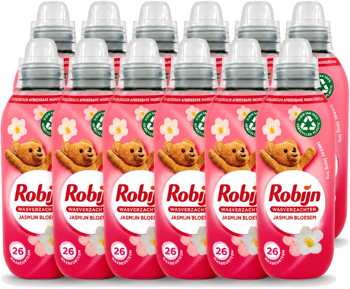 12 x Robijn – Wasverzachter – Jasmijn Bloesem – 650 ml - Voordeelverpakking - 12 stuks