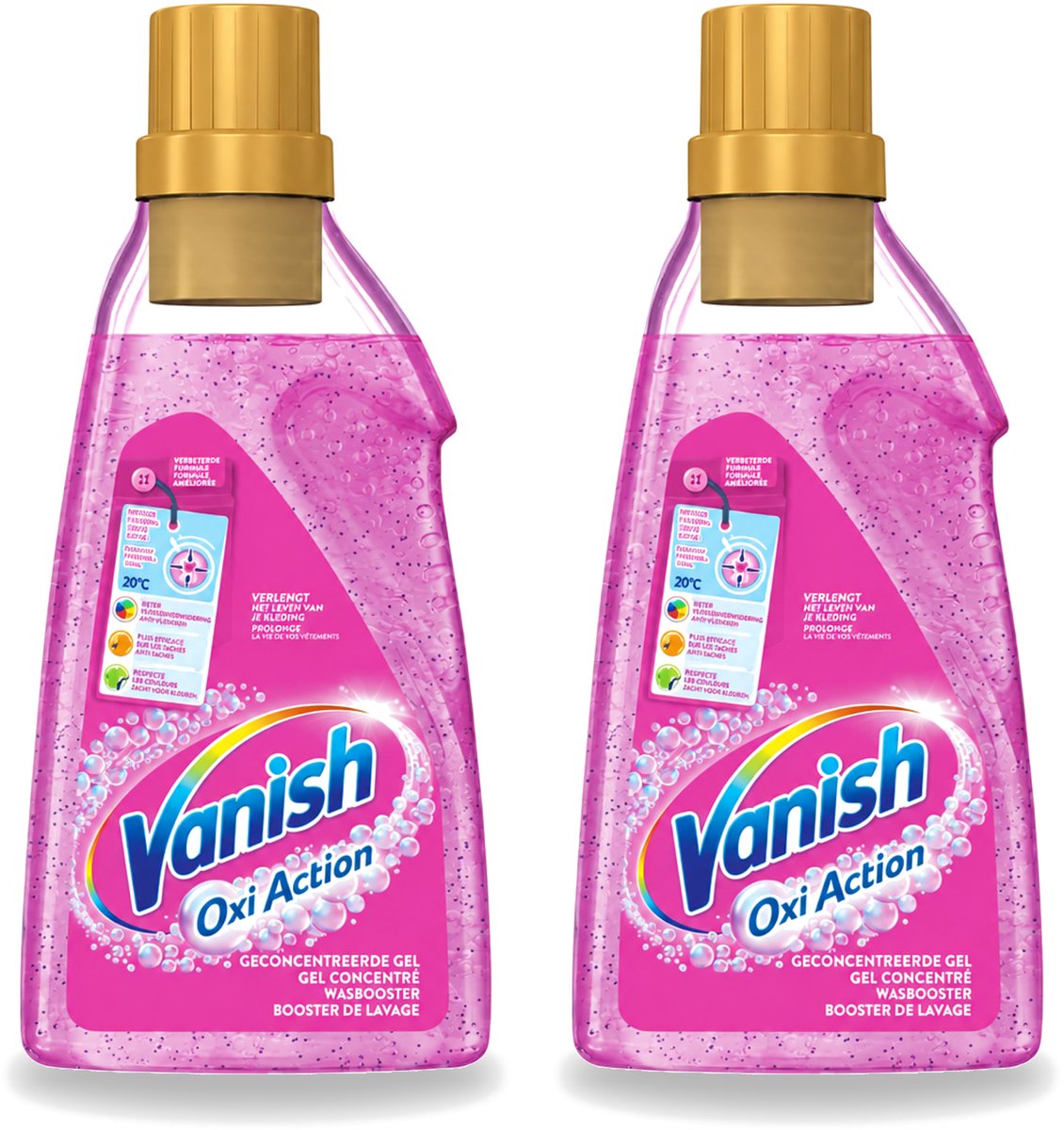 2 x Vanish Oxi Action - Vlekkenverwijderaar Gel - Voor Gekleurde Was - 30 Wasbeurten - Voordeelverpakking - 2 stuks