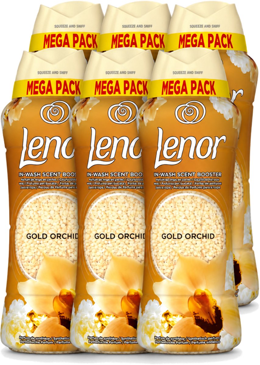 6 x Lenor – Geurparels – Gouden Orchidee – 570 g - Voordeelverpakking - 6 stuks