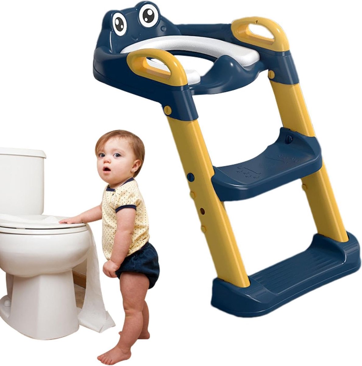 Kindertoiletbril met treden Antislip