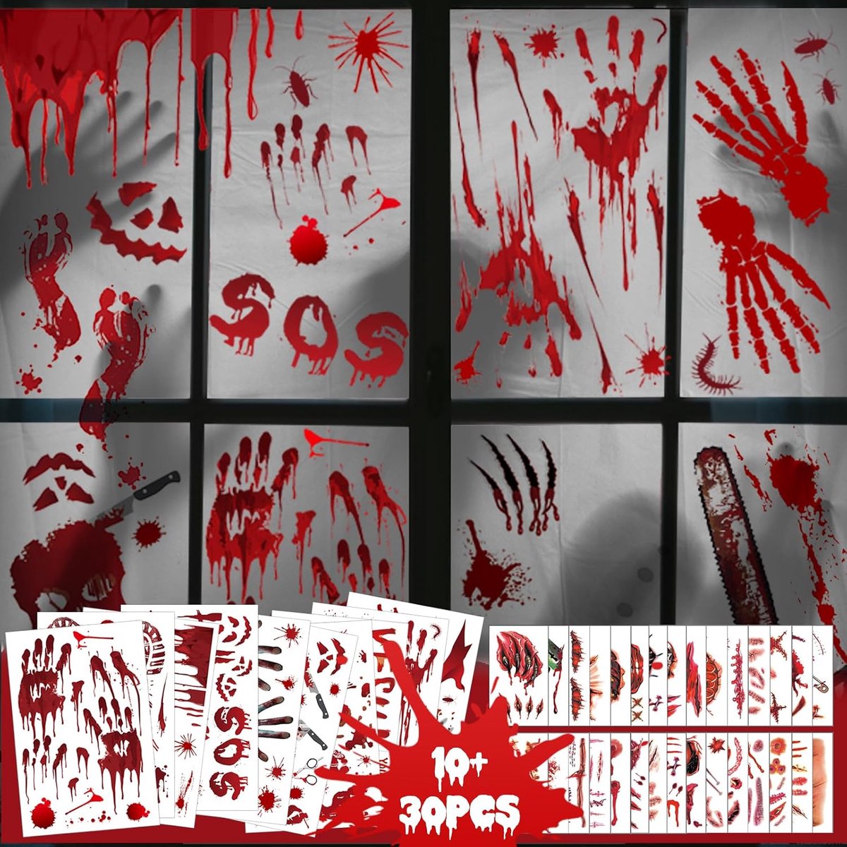 Halloween raamafbeeldingen decoratie 266 stuks