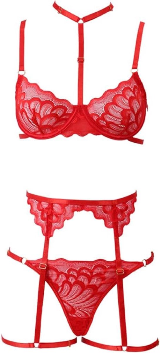 Lingerie & ondergoed Sexy Beha Kousenbanden Vrouwen Perspectief Kant Korte Lingerie Nachtkleding set