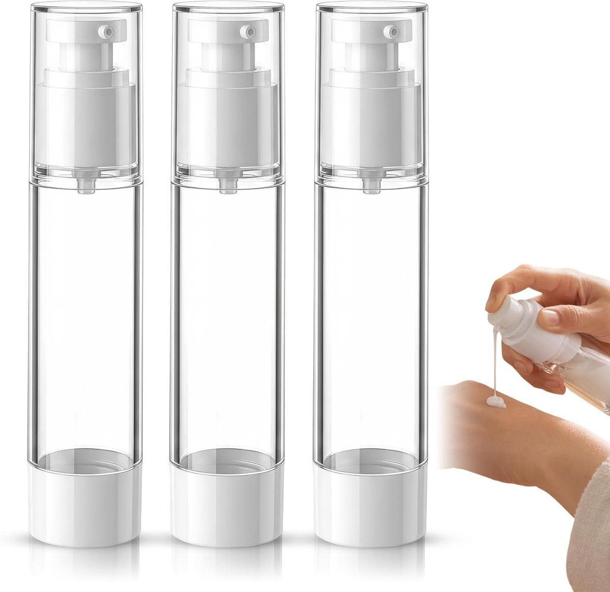 6 stuks airless pompdispenser, 50 ml kleine airless pompdispenser