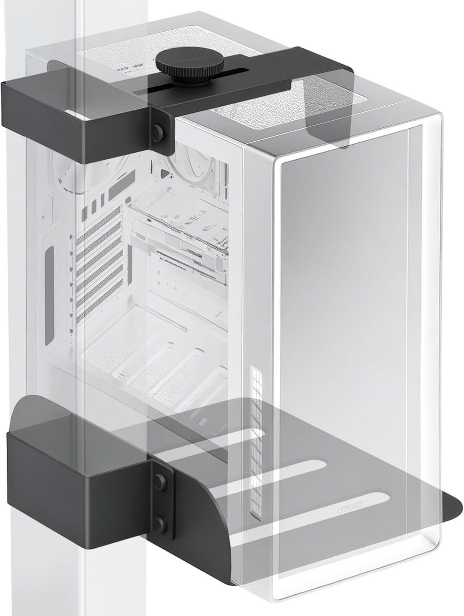 Pc-houder onder bureau, alleen voor tafelpoten 50 × 80 mm