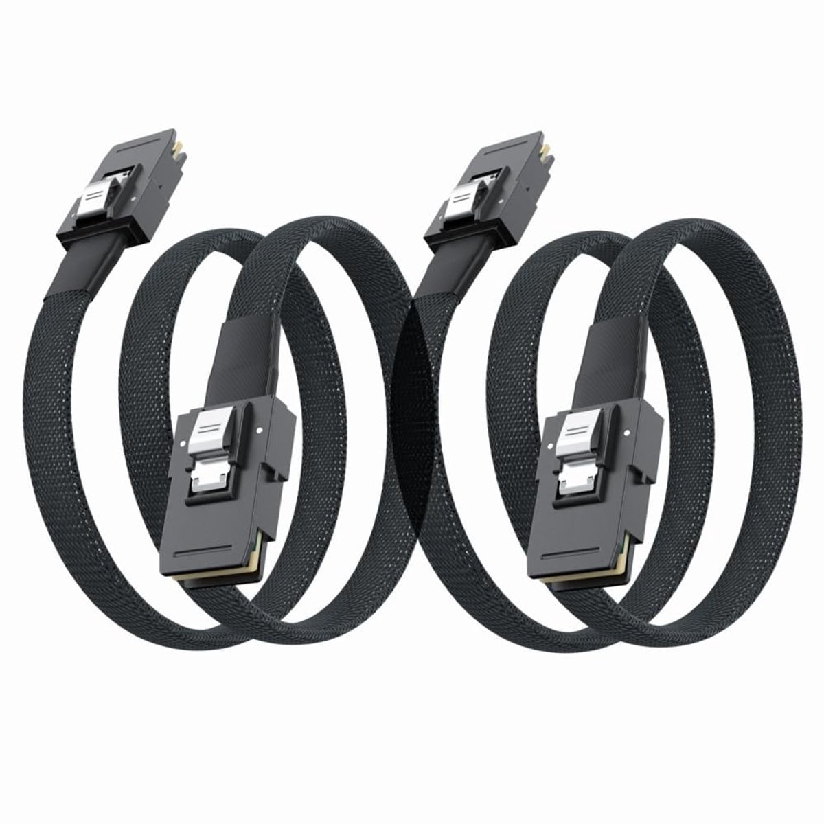 Ipolex Interne mini SAS-kabel SFF-8087 naar SFF-8087, 0,5 m (1,65 ft), 2 stuks.