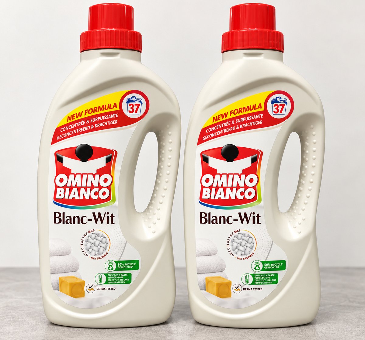 Omino Bianco - Wasmiddel - Voor witte was - 2x1,48L - 74 wasbeurten
