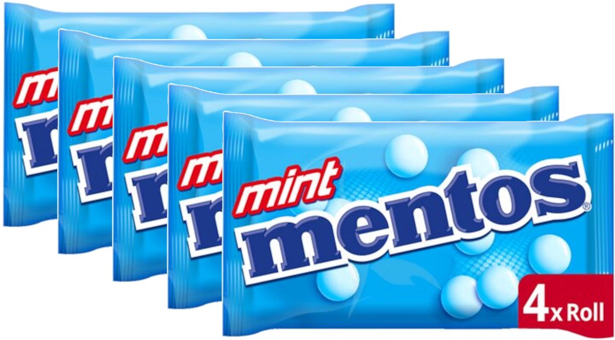 Mentos Mint - Multipack - Snoep - 5x (4 Rollen - 150g (4x37,5g))