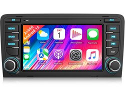 Cestovet Autoradio - Geschikt Voor Audi A3 8P 2003 t/m 2012 - Carplay & Android Auto - 2GB+64GB - GPS Navigatie Bluetooth WIFI - 2003 2004 2005 2006 2007 2008 2009 2010 2011 2012