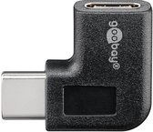 Goobay Adapter USB-C naar USB-C, 90°, zwart, 15 W, 3 A, 5 Gbit/s, USB 3.0