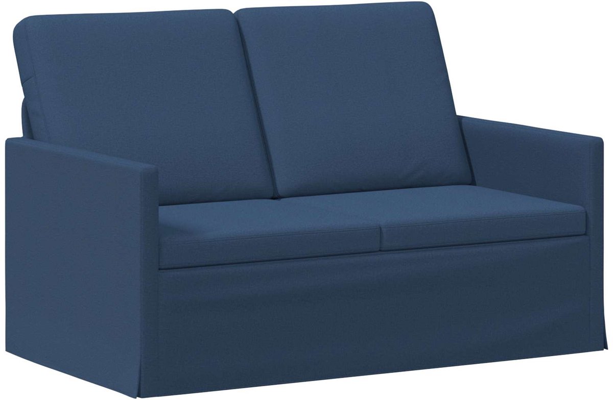 vidaXL 2-zitsbank - Blauw - 130 - x - 81 - x - 82 - cm - Stof