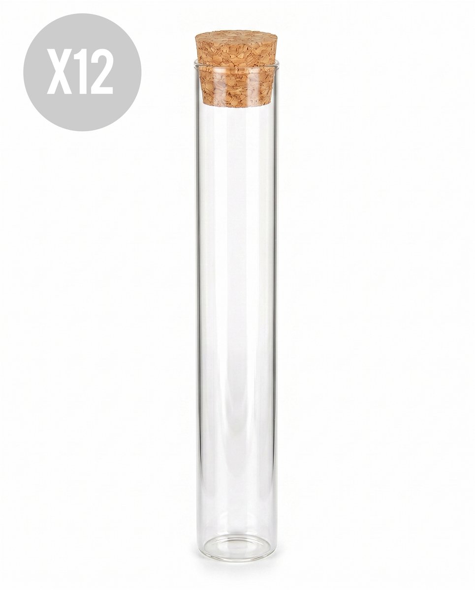 Vegaoo - 12 glazen reageerbuisjes 15 cm