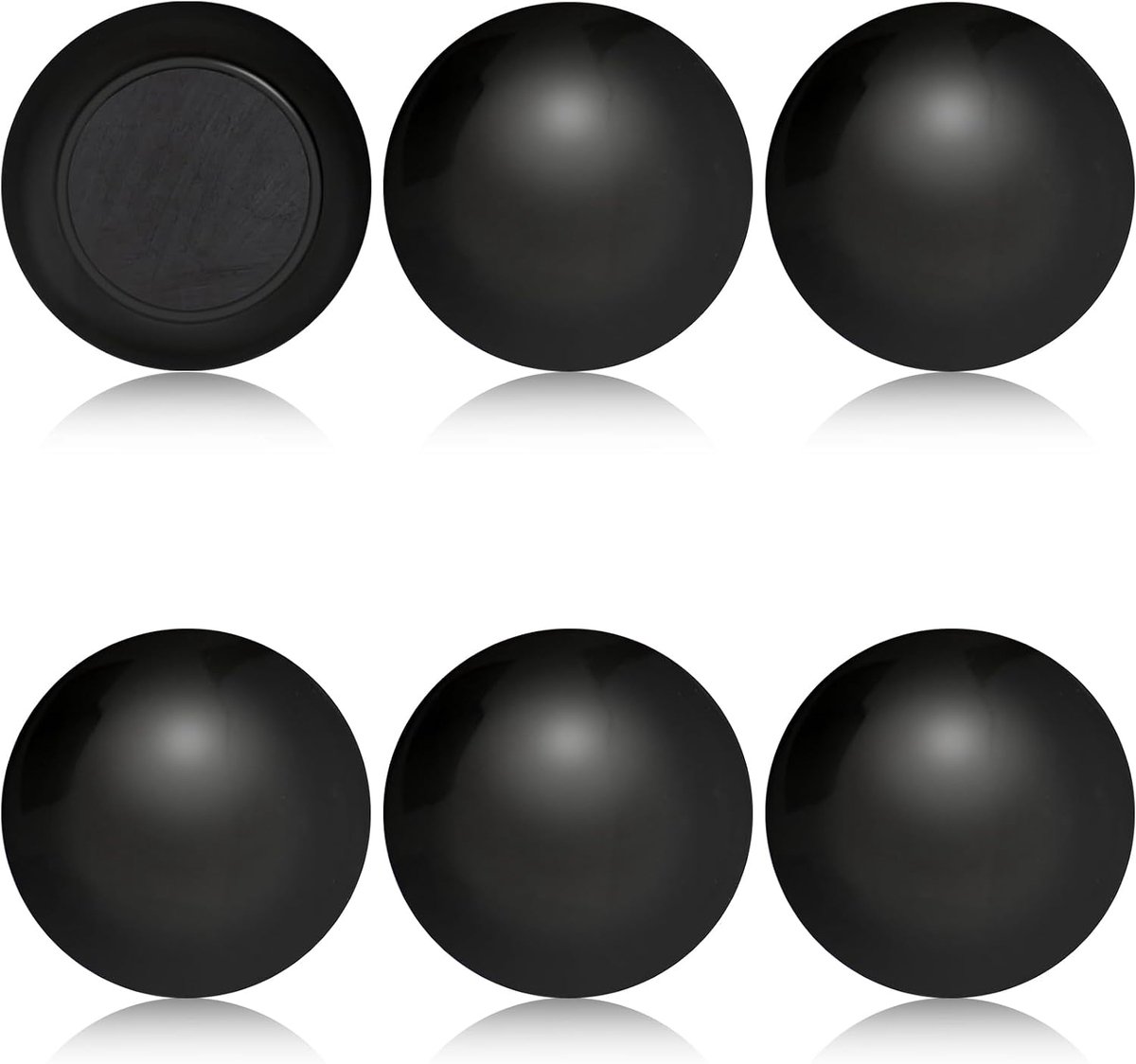 6 stuks magnetische douchegordijngewichten, 4 cm diameter, zwart, douchegordijngewichten, metalen materiaal, gordijngewichten, waterdicht, roestvrij, geschikt voor vlaggen, tafelkleden (zwart)