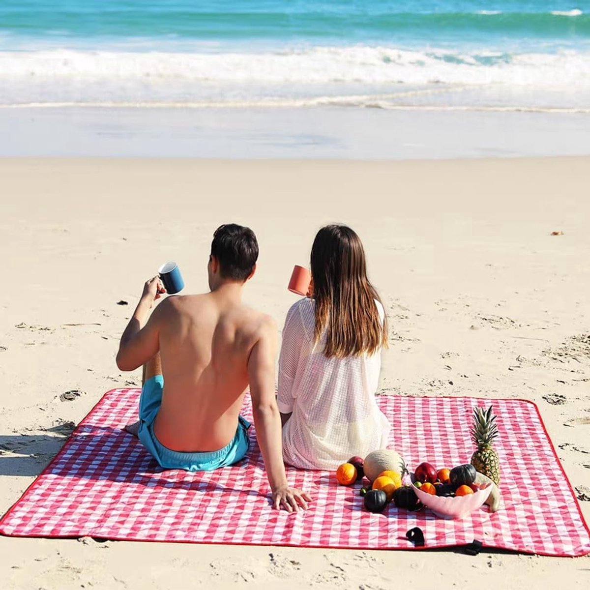 Stranddeken - Picknickdeken voor buiten - Vochtbestendige picknickmat van Oxford-stof - Opvouwbaar en lichtgewicht - Draagbare waterdichte tentmat - 150*100 cm - Bruin — cadeau in Sport & Outdoor - foto 2